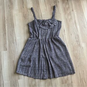 Rachel Roy Black & White Striped Sundress L – Pockets, Bow Front, Chic Casual